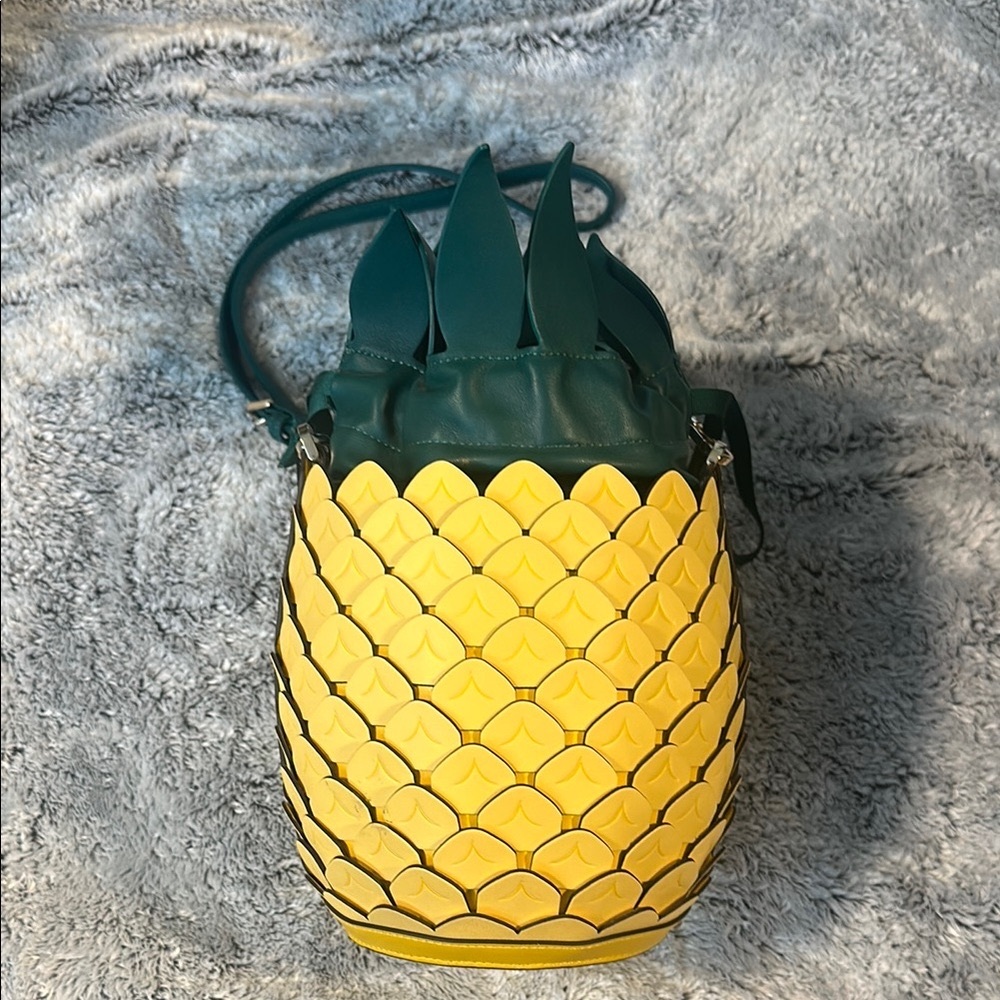 Kate Spade Yellow and Green Crossbody Bag with Pineapple Pattern